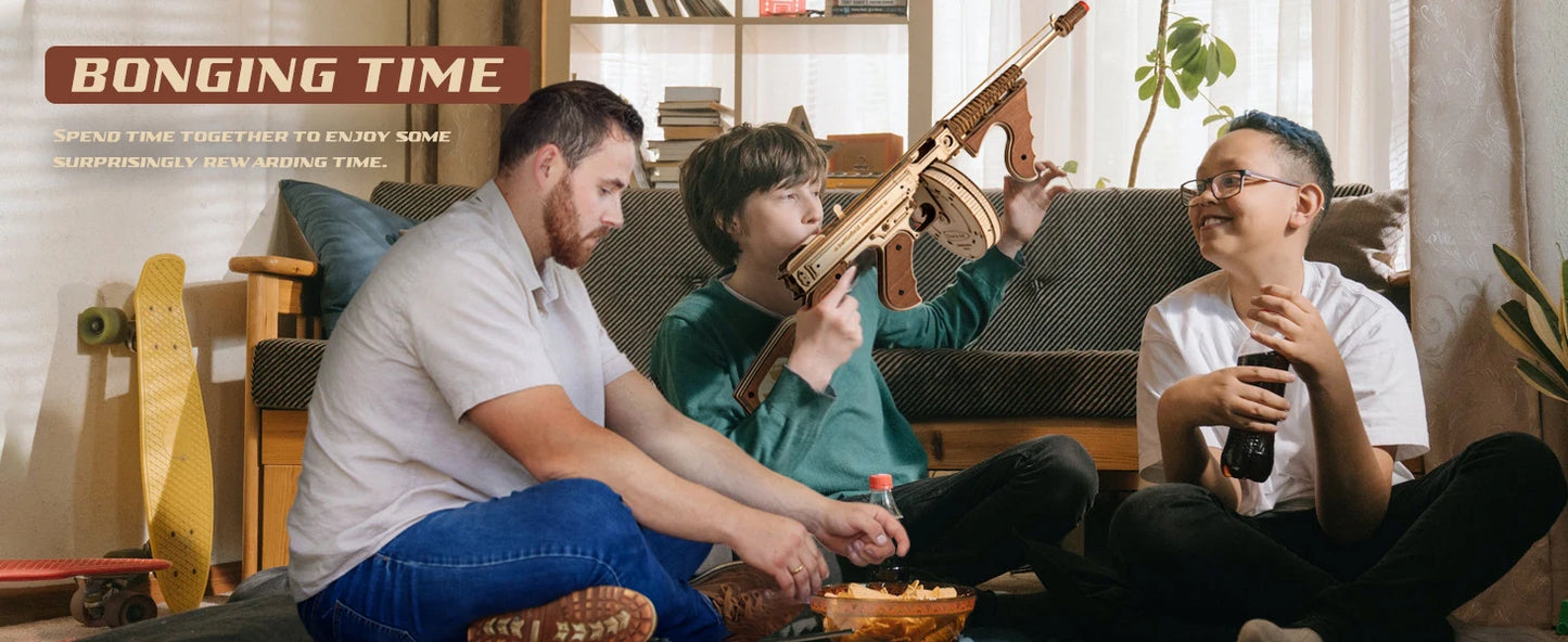 Wooden Puzzle Thompson Submachine Gun